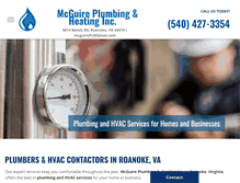 Tablet Screenshot of mcguireplumbingheating.com